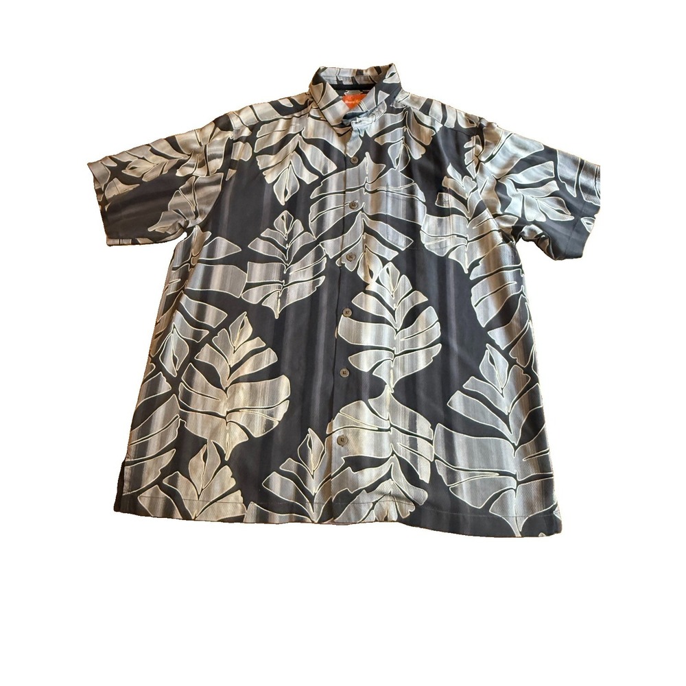 Tommy Bahama Hawaiian Shirt Men's Medium 100% Silk Button-Up Copyrighted Print
